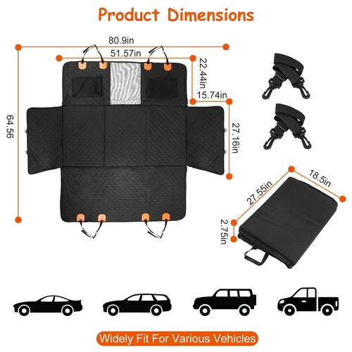 Drivaro Dog Car Seat Cover & Hammock with Mesh Window