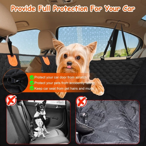 Drivaro Dog Car Seat Cover & Hammock with Mesh Window