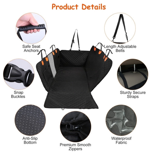 Drivaro Dog Car Seat Cover & Hammock with Mesh Window