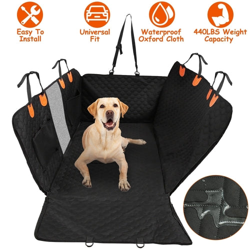 Drivaro Dog Car Seat Cover & Hammock with Mesh Window