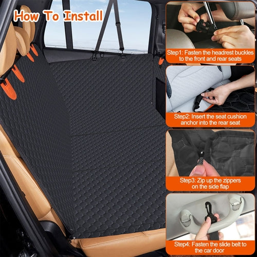 Drivaro Dog Car Seat Cover & Hammock with Mesh Window