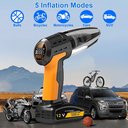 Drivaro 4 In 1 Cordless Car Vacuum and Tire Inflator with LED Light