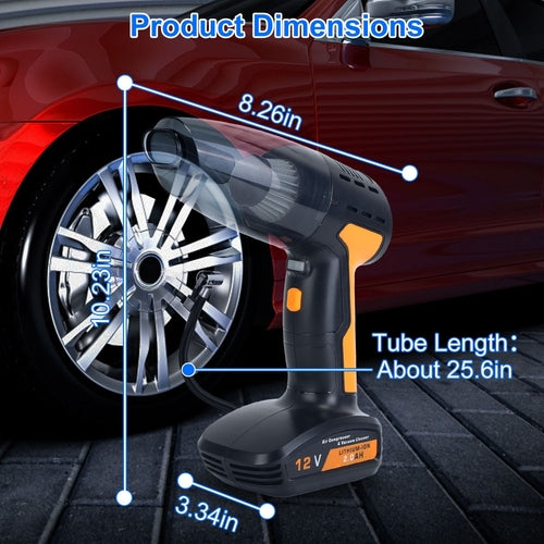 Drivaro 4 In 1 Cordless Car Vacuum and Tire Inflator with LED Light