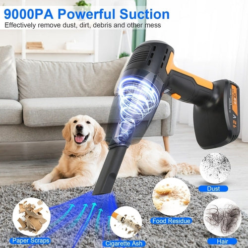 Drivaro 4 In 1 Cordless Car Vacuum and Tire Inflator with LED Light