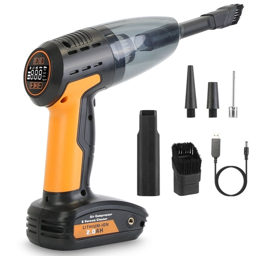 Drivaro 4 In 1 Cordless Car Vacuum and Tire Inflator with LED Light